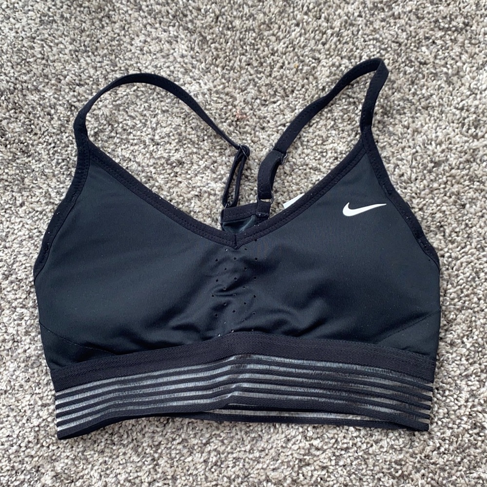 Nike Pro Indy Cool Striped Mesh Sports Bra